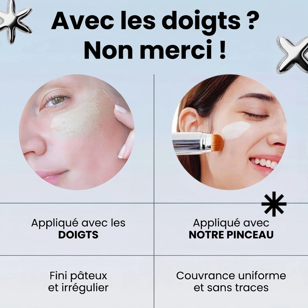 Fond de teint adaptatif 2-en-1 avec pinceau intégré