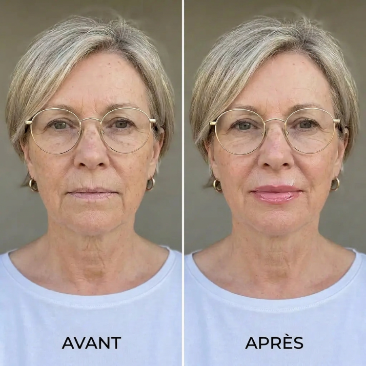 Avant et après — rouge à lèvres pH adaptatif