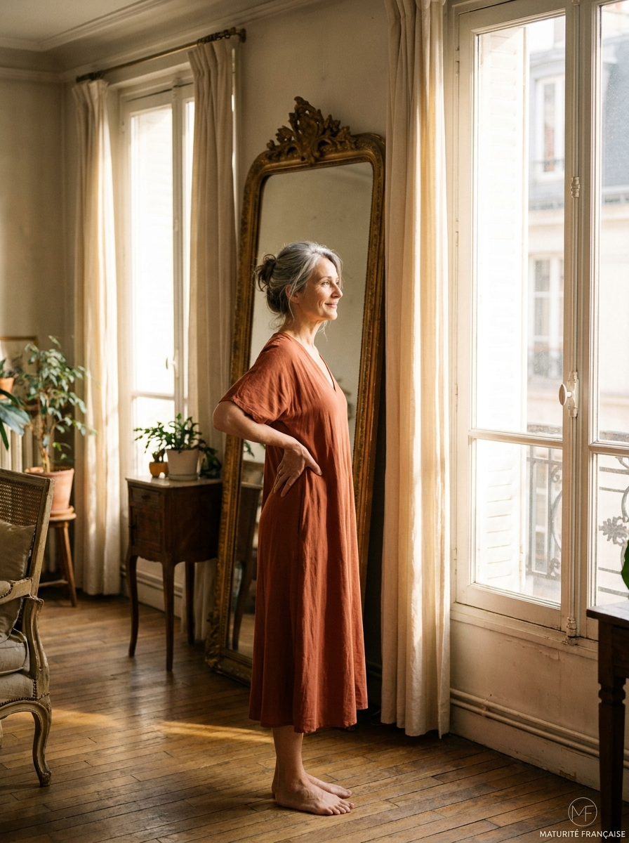 Femme robe terracotta